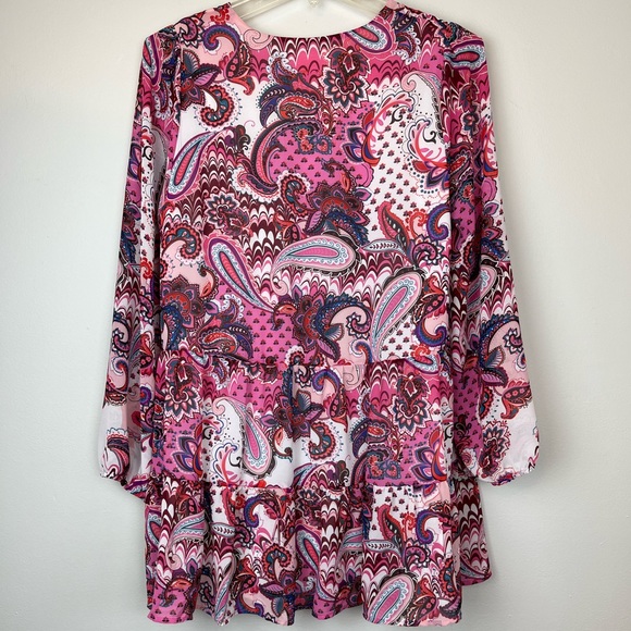 NWT MELLODAY V-Neck Long Sleeve Tunic Dress Size S - Picture 4 of 7